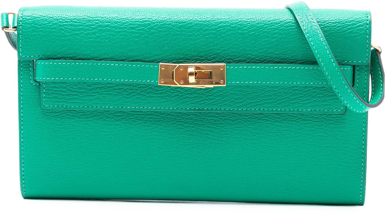 Hermès Chevre Mysore Kelly To Go Wallet Groen