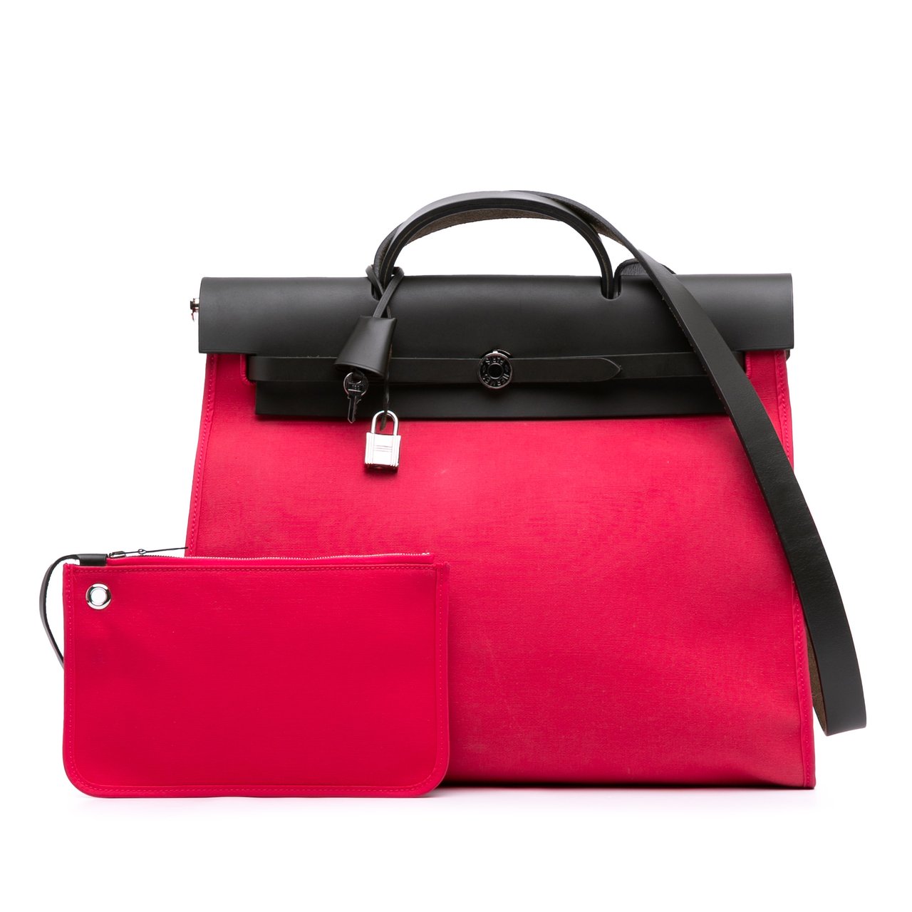 Hermès Toile Herbag Zip 39 Roze