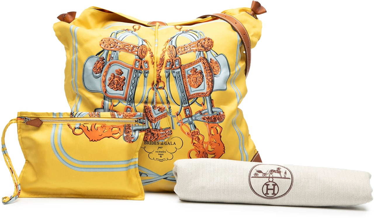 Hermès Silk and Barenia Brides de Gala Silky City 38 Geel