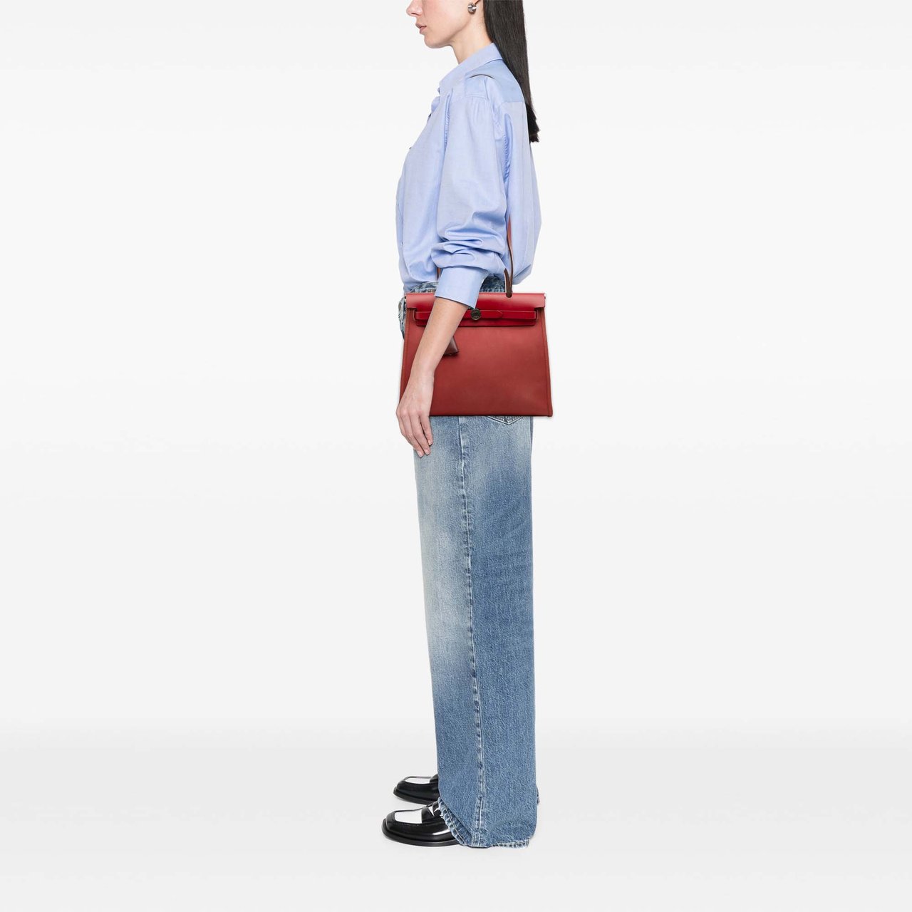 Hermès Toile Herbag Zip Retourne Verso 31 Rood