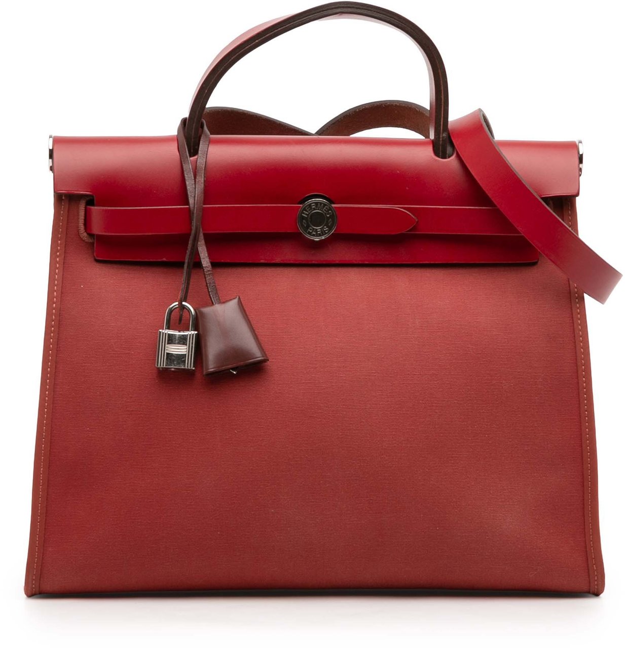 Hermès Toile Herbag Zip Retourne Verso 31 Rood