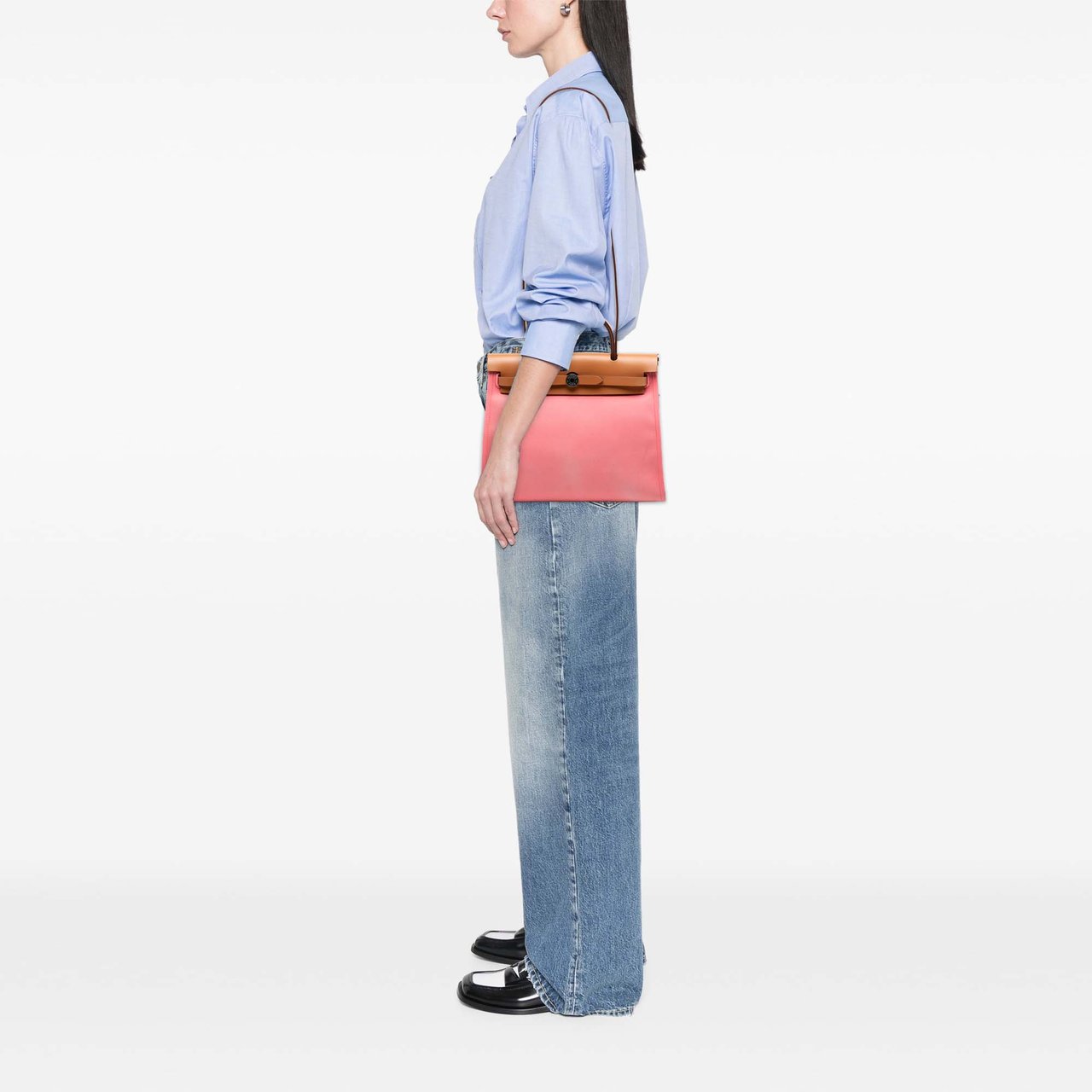 Hermès Toile Herbag Zip 31 Roze