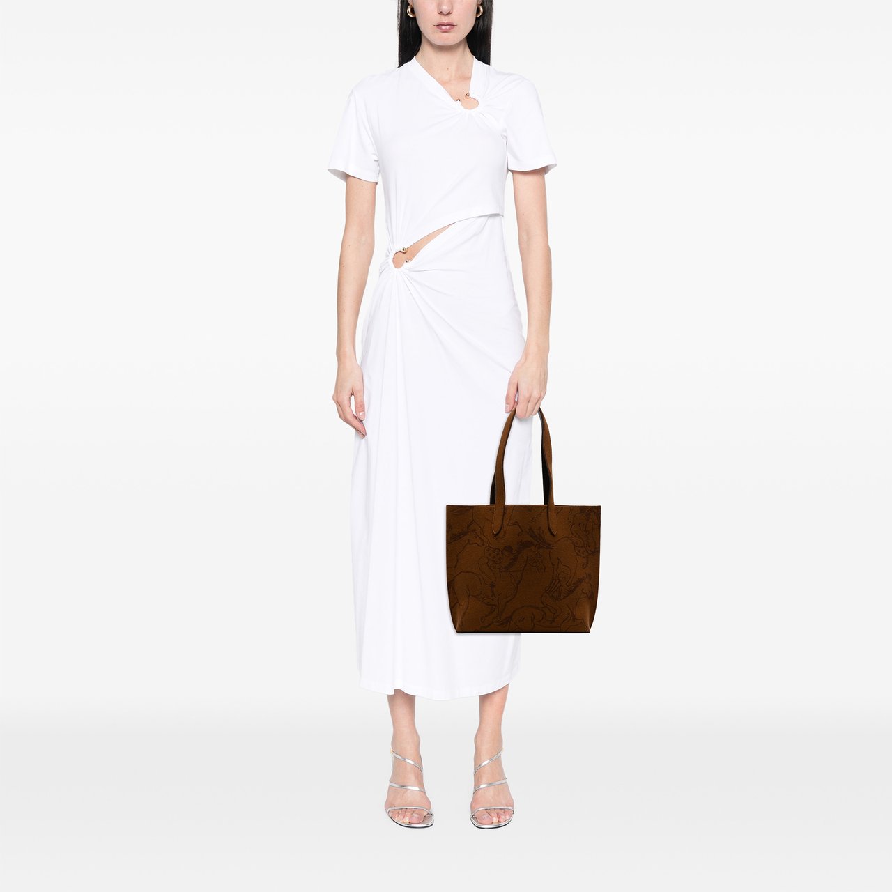 Hermès Printed Felt Carrimi Tote MM Bruin