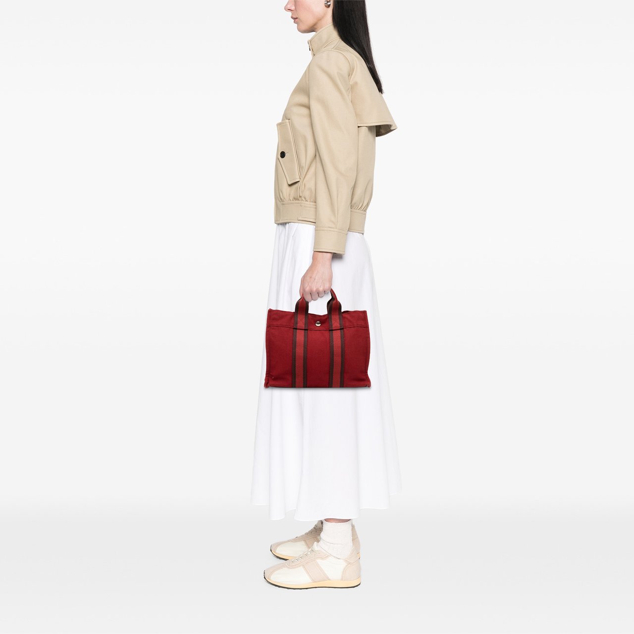 Hermès Canvas Fourre Tout PM Rood