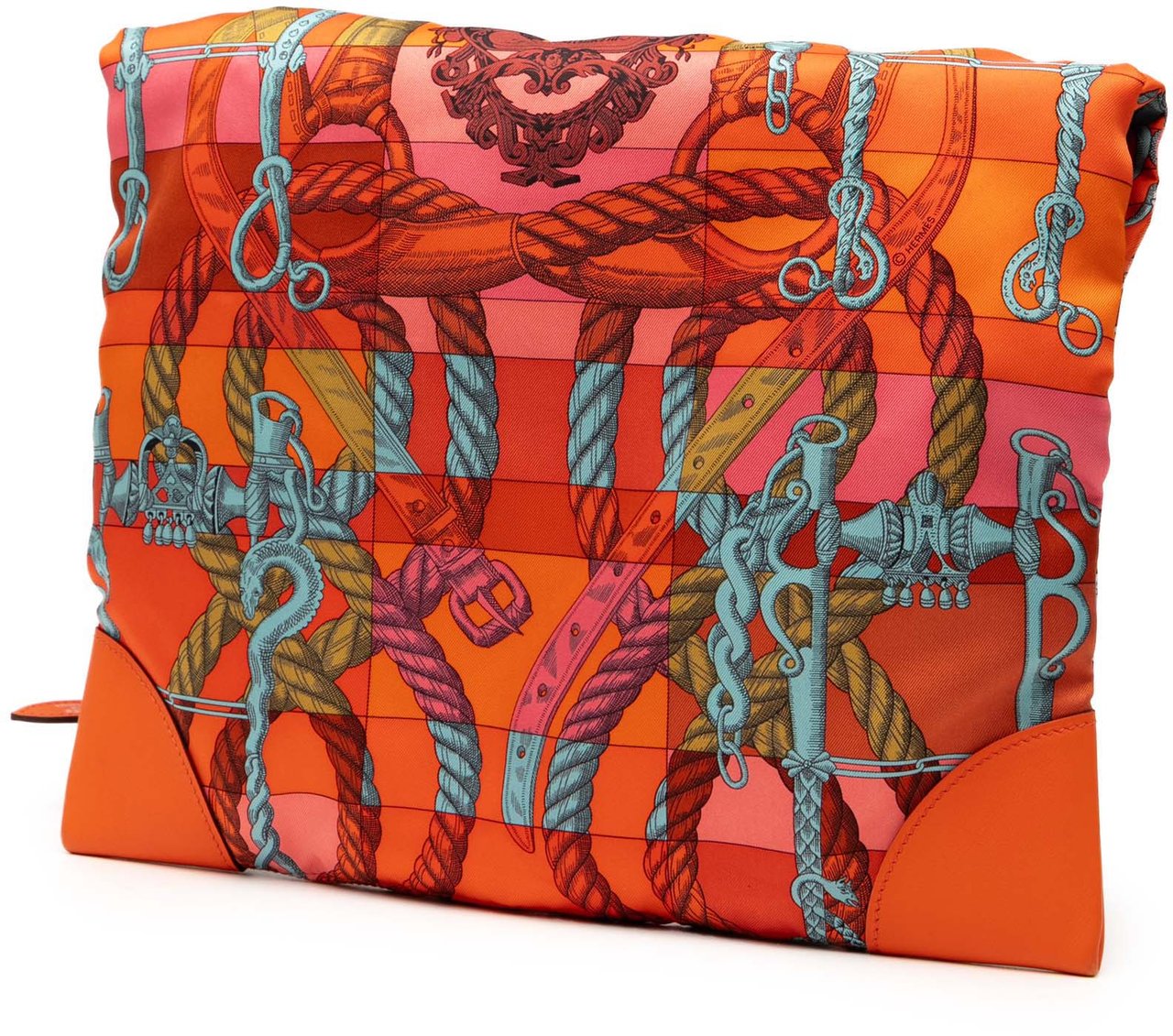 Hermès Silk and Barenia Della Cavalleria Silky City 33 Oranje