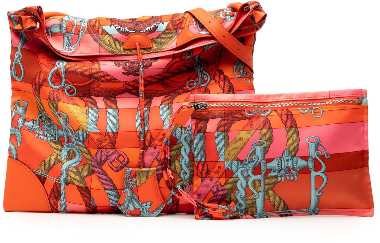 Hermès Silk and Barenia Della Cavalleria Silky City 33 Oranje