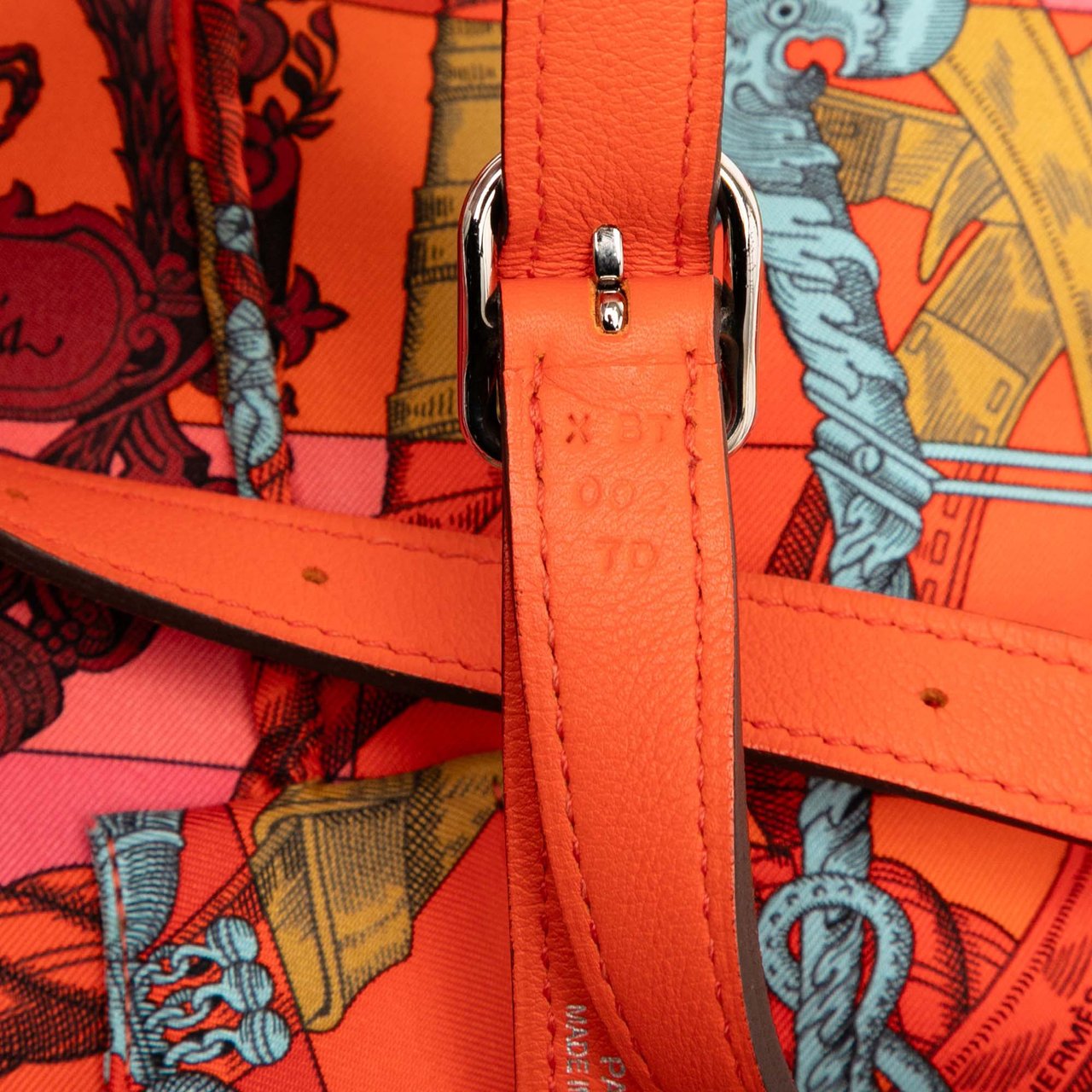 Hermès Silk and Barenia Della Cavalleria Silky City 33 Oranje