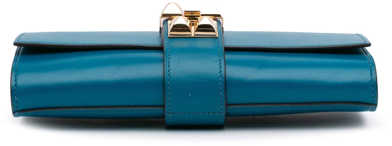 Hermès Tadelakt Medor Clutch 23 Blauw