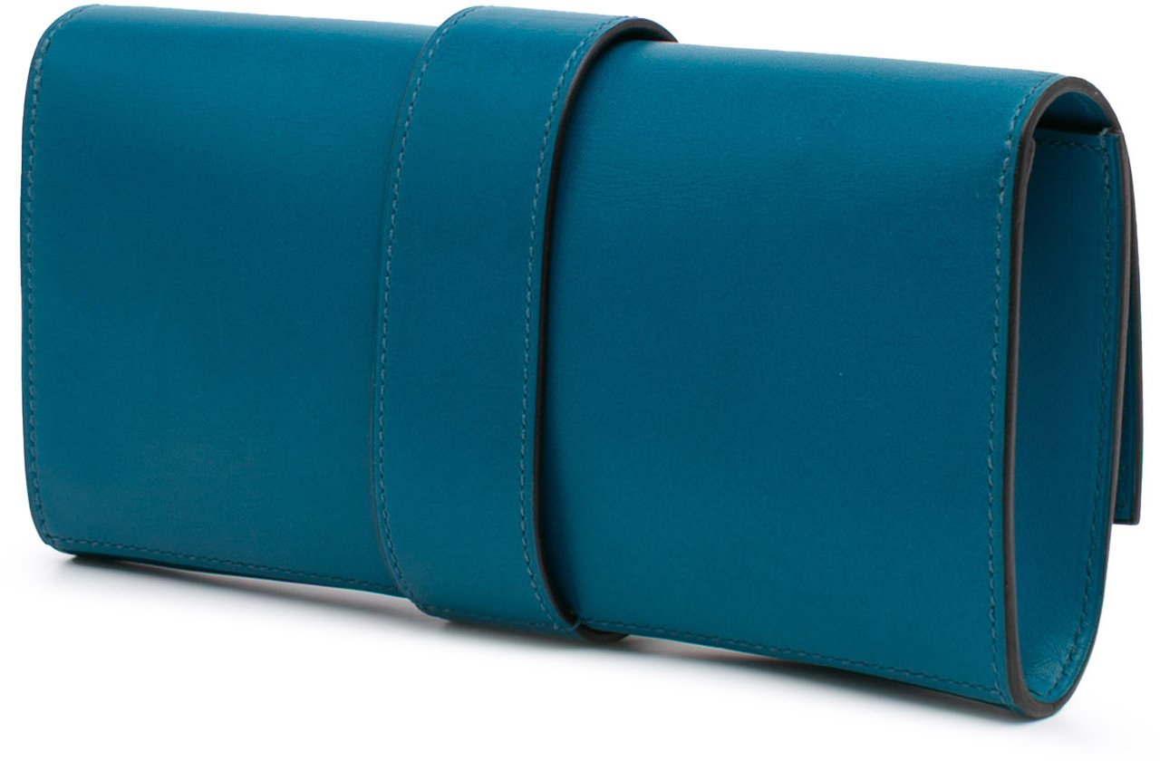 Hermès Tadelakt Medor Clutch 23 Blauw