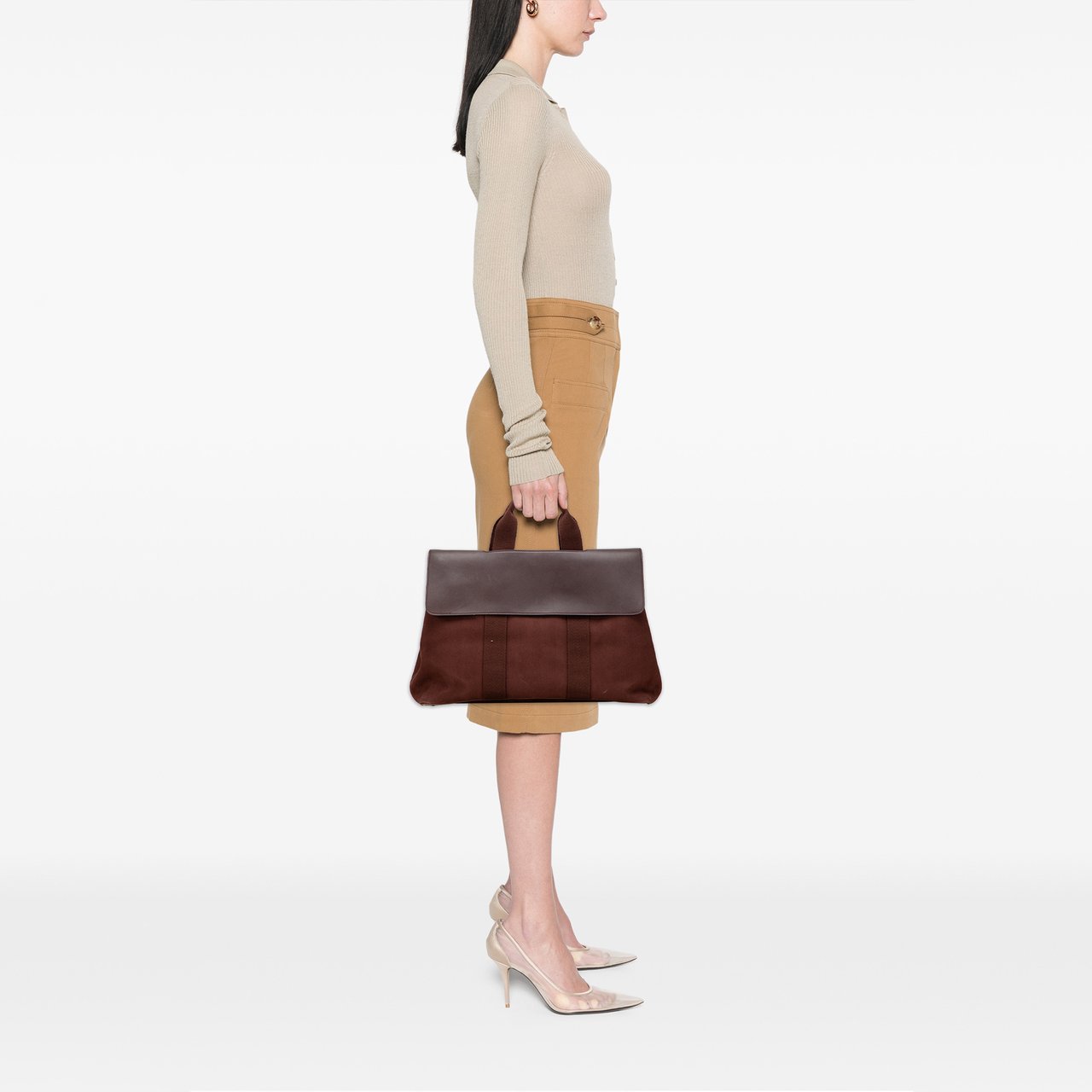 Hermès Toile and Swift Valparaiso MM Bruin