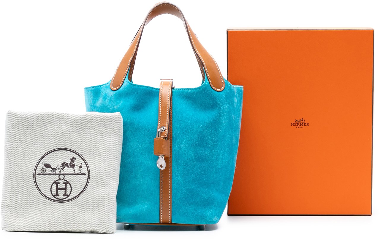 Hermès Doblis and Butler Picotin Lock 18 Blauw