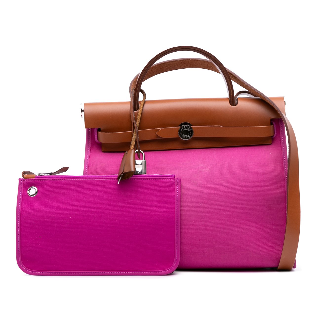 Hermès Toile Herbag Zip 31 Roze