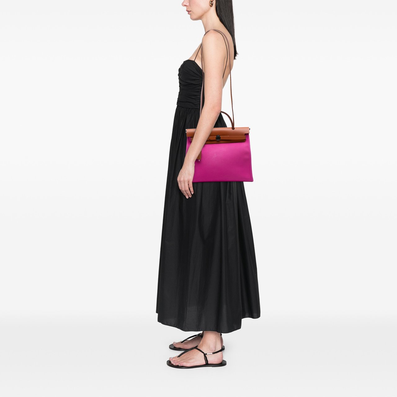 Hermès Toile Herbag Zip 31 Roze