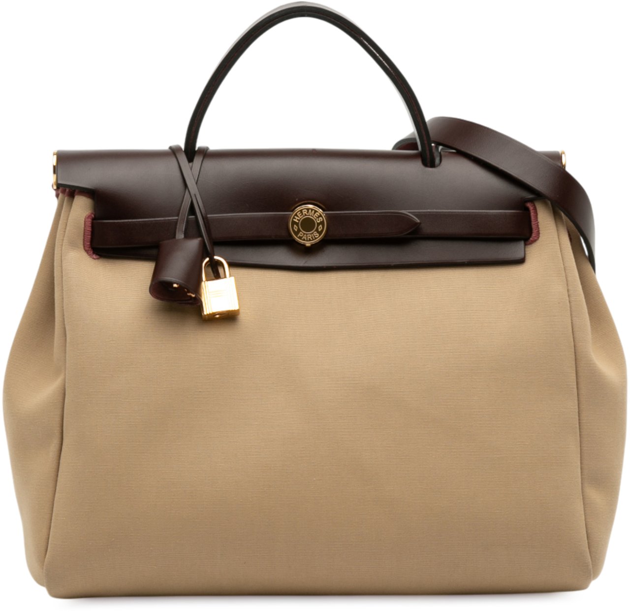 Hermès Toile Officier Vache Hunter Verso Herbag Zip 31 Bruin