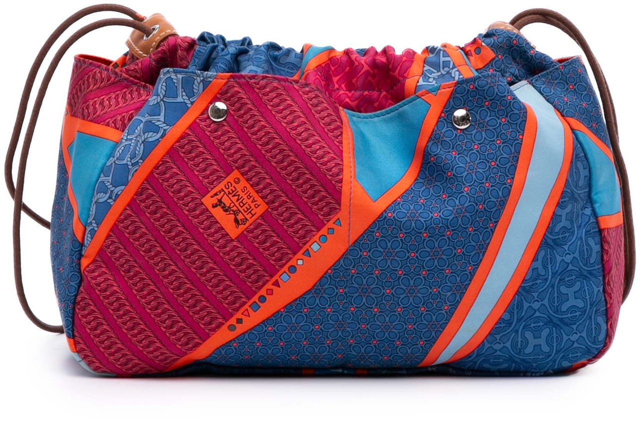 Hermès Silk Carre en Cravates Fourbi 25 Bag Insert Pouch Blauw