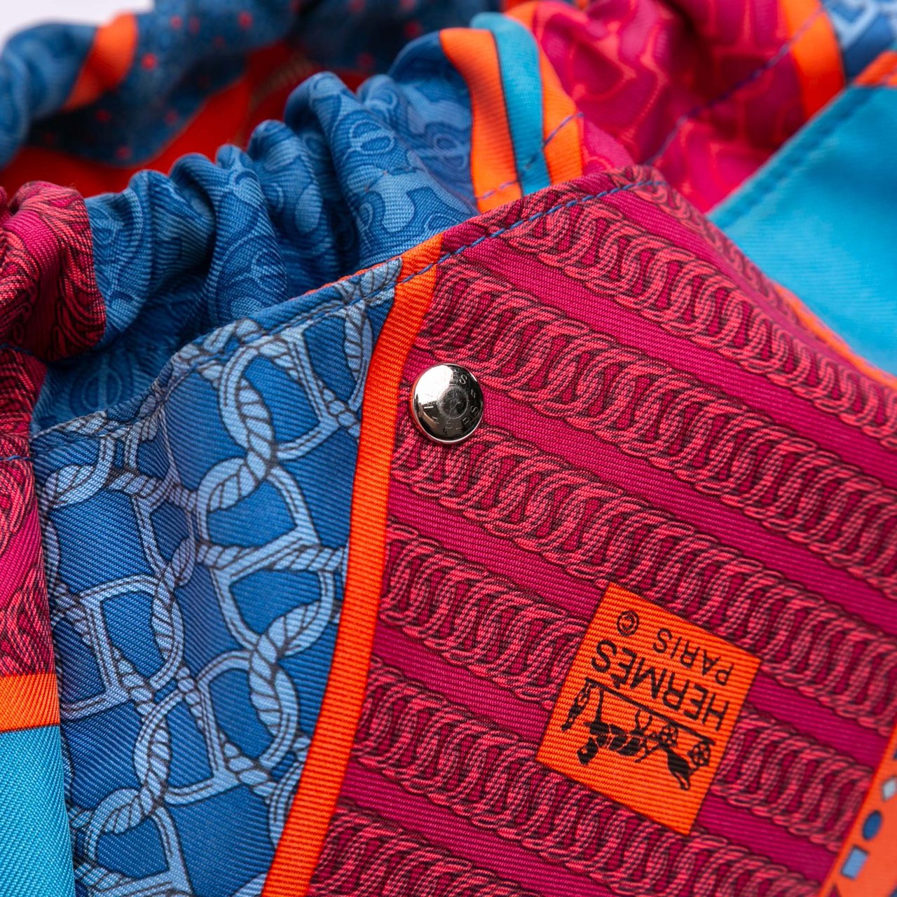 Hermès Silk Carre en Cravates Fourbi 25 Bag Insert Pouch Blauw