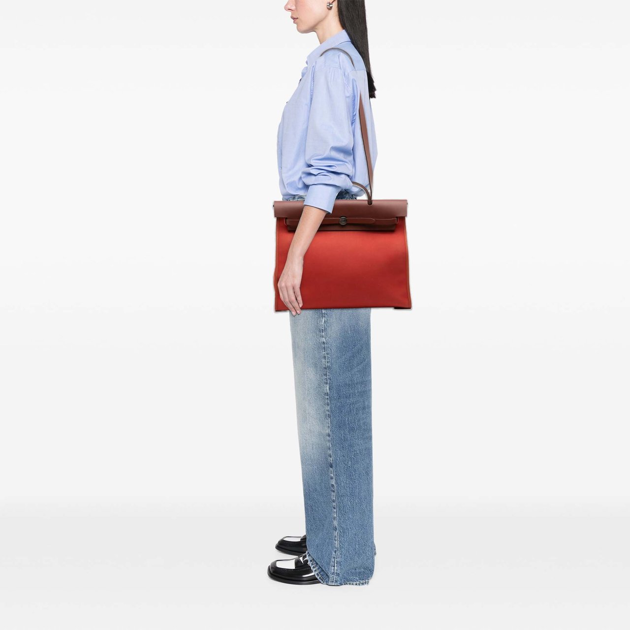 Hermès Toile Herbag Zip 39 Rood