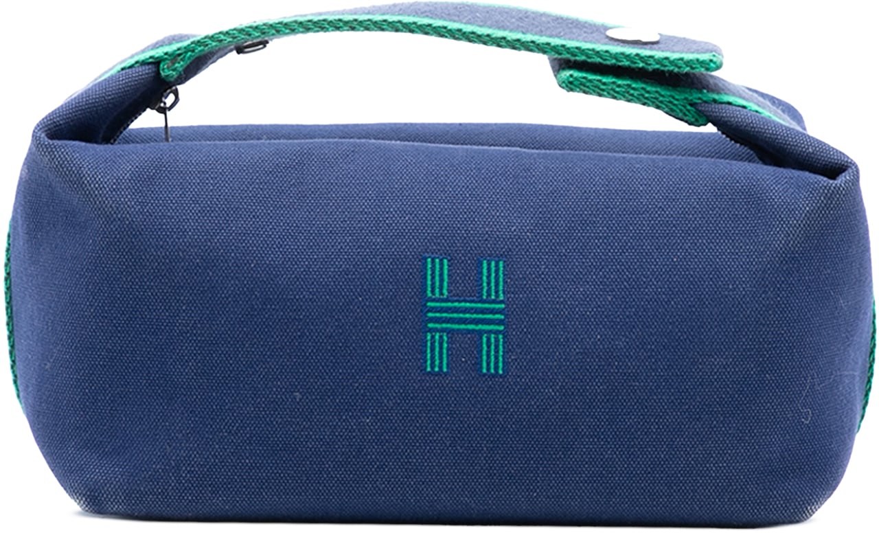 Hermès Small Toile Bride A Brac Case Blauw