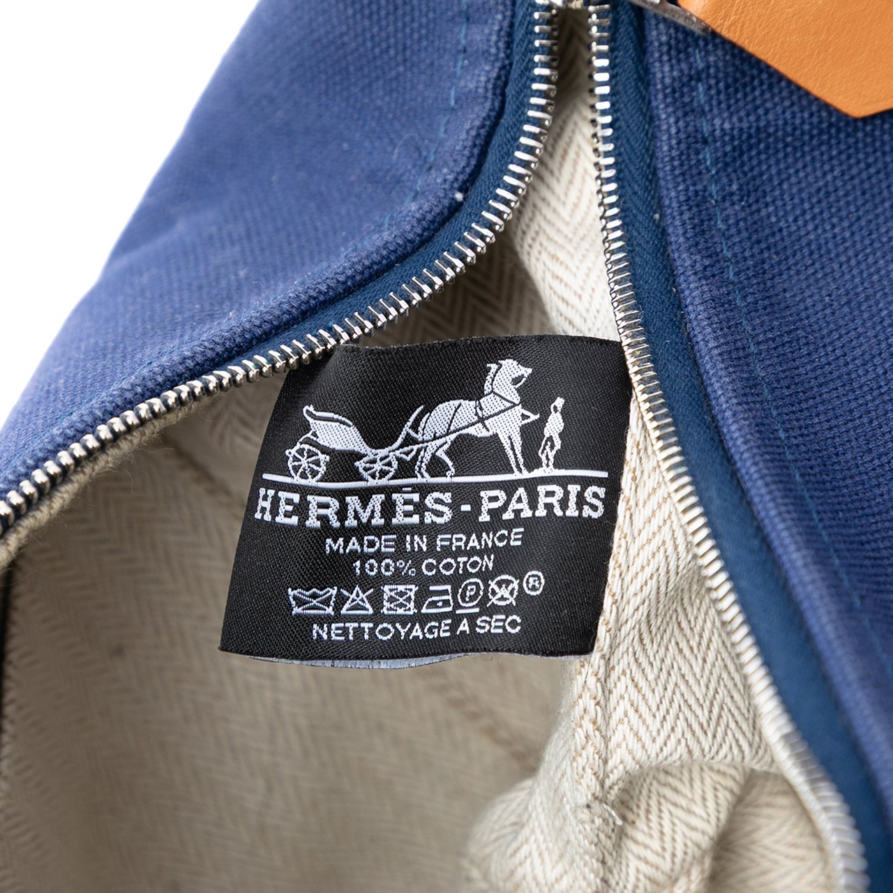 Hermès Small Toile Bride A Brac Case Blauw