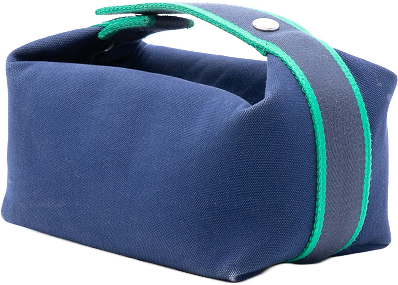 Hermès Small Toile Bride A Brac Case Blauw