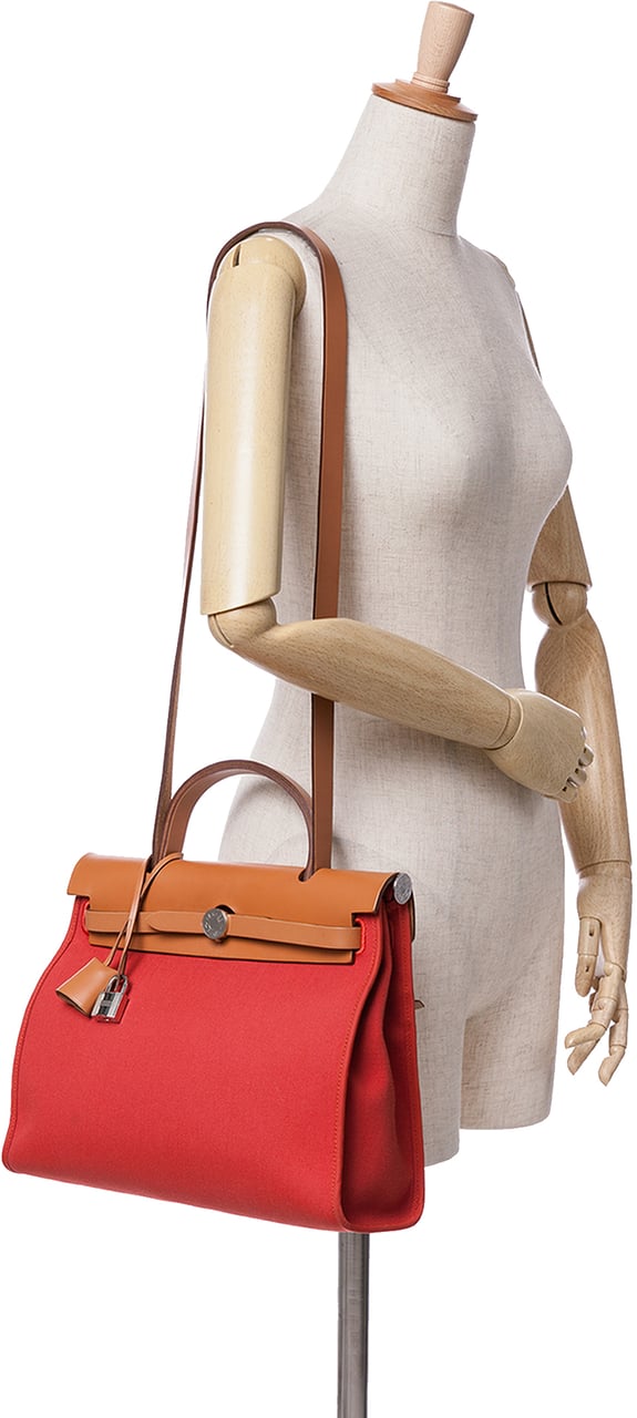 Hermès Toile Herbag Zip 31 Rood