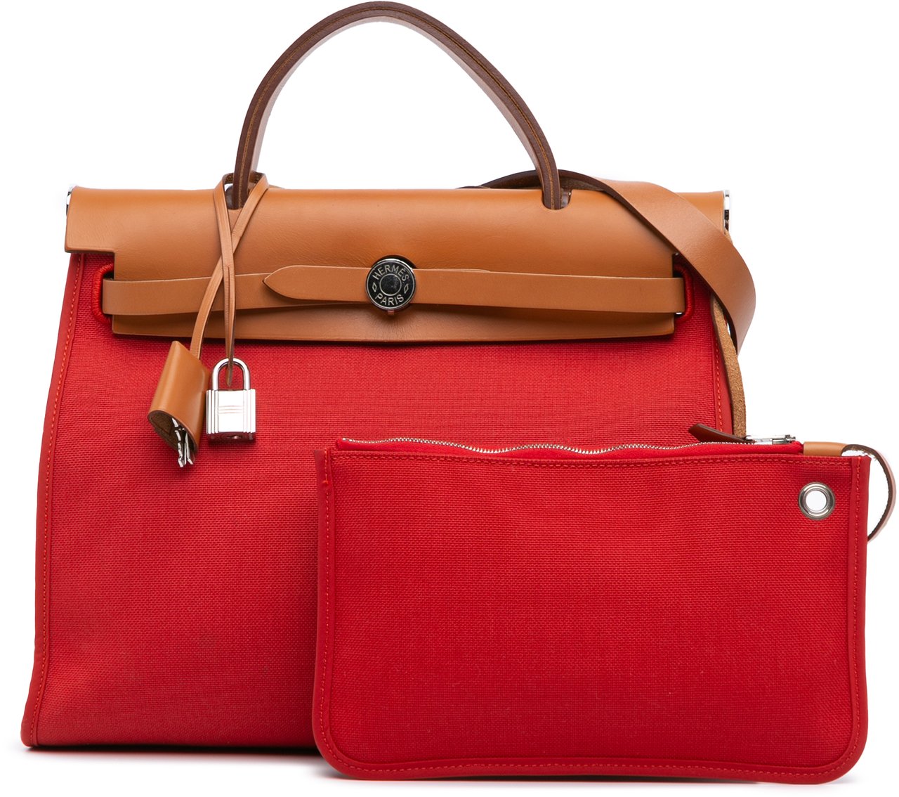 Hermès Toile Herbag Zip 31 Rood