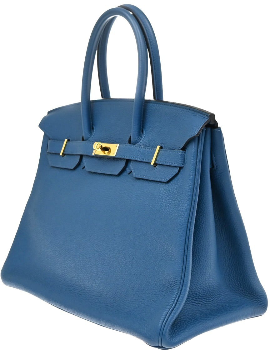 Hermès Hermes Birkin Blue Togo with Palladium Hardware 35 Blauw