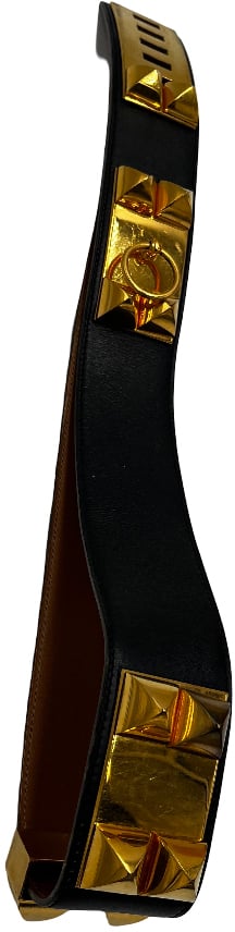 Hermès Hermes Collier de Chien Belt Leather Wide Zwart
