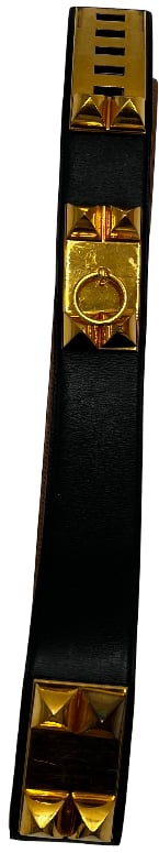 Hermès Hermes Collier de Chien Belt Leather Wide Zwart