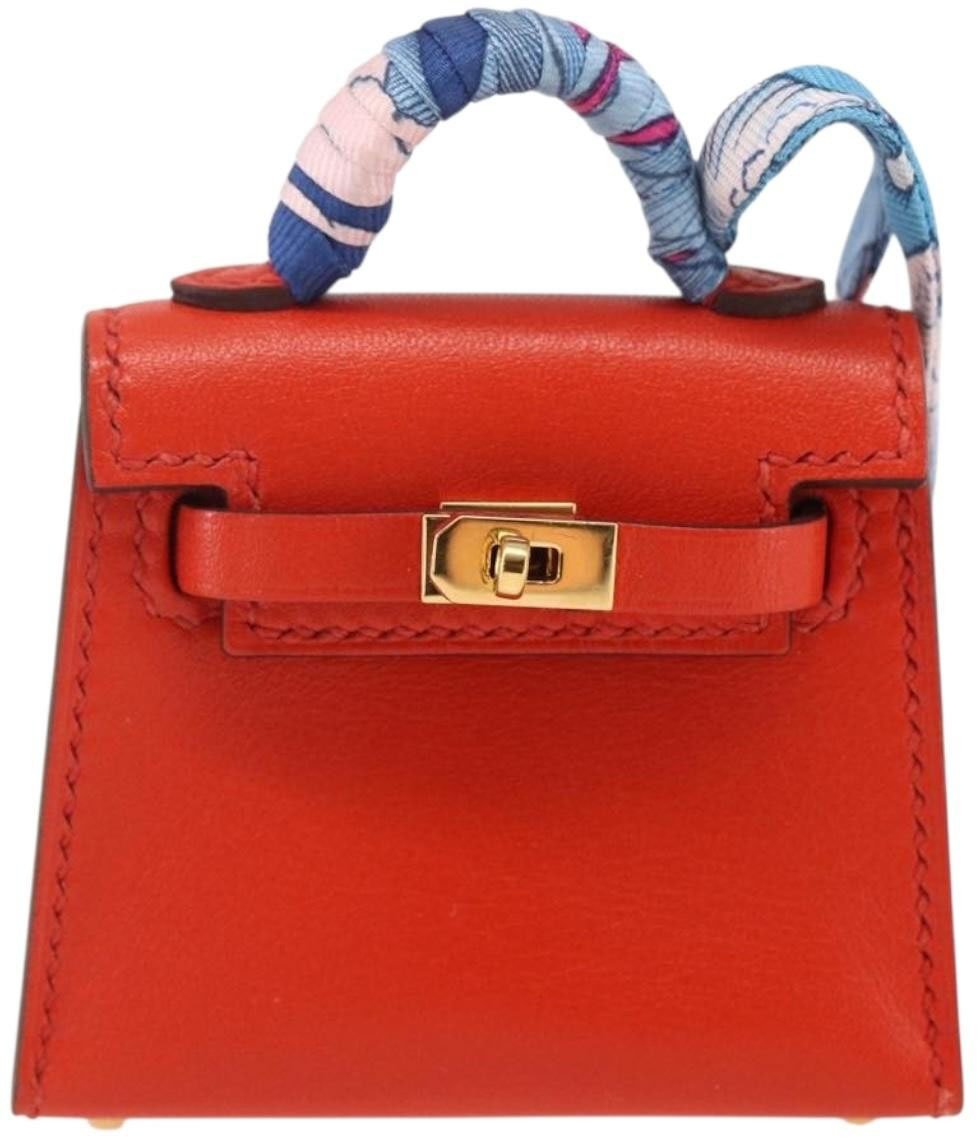 Hermès Hermes Kelly Twilly Bag Charm Leather Oranje