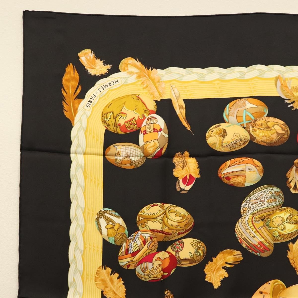 Hermès Hermes Carré 90 Silk multicolor Zwart