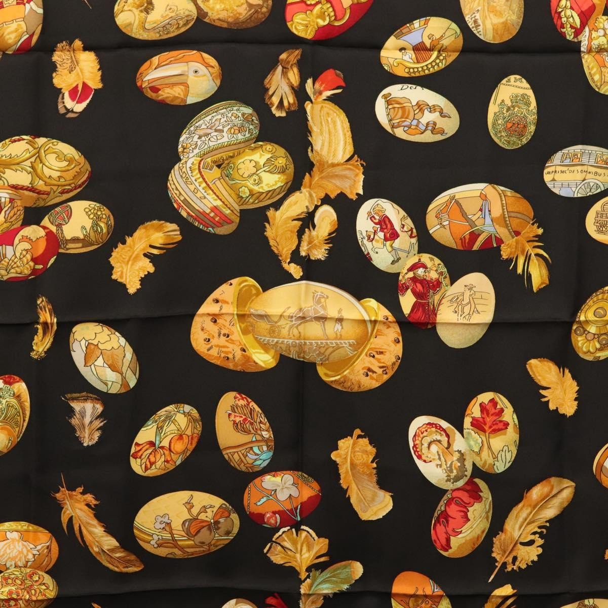 Hermès Hermes Carré 90 Silk multicolor Zwart