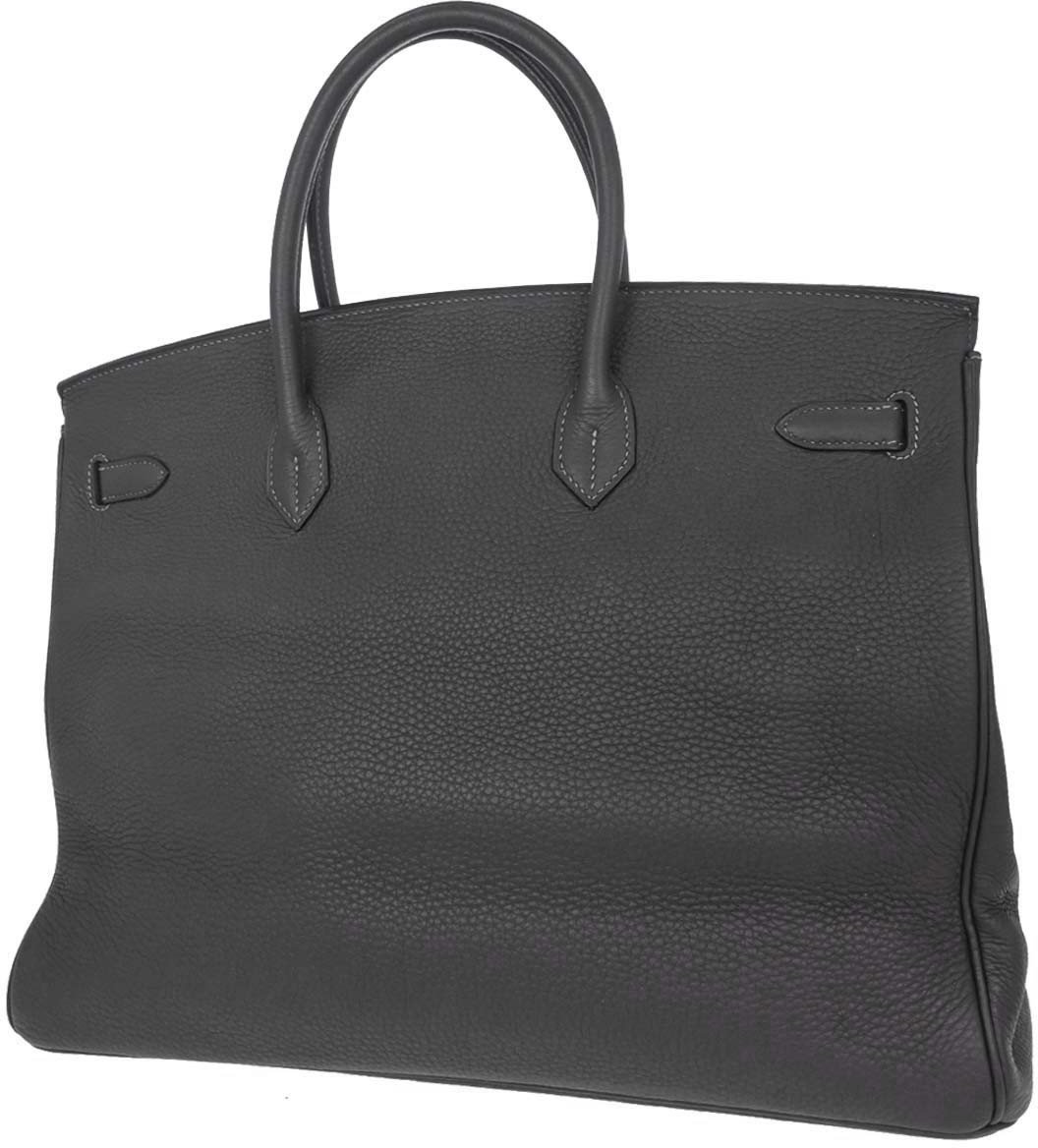 Hermès Hermes Birkin Handbag Grey Clemence with Palladium Hardware 40 Grijs