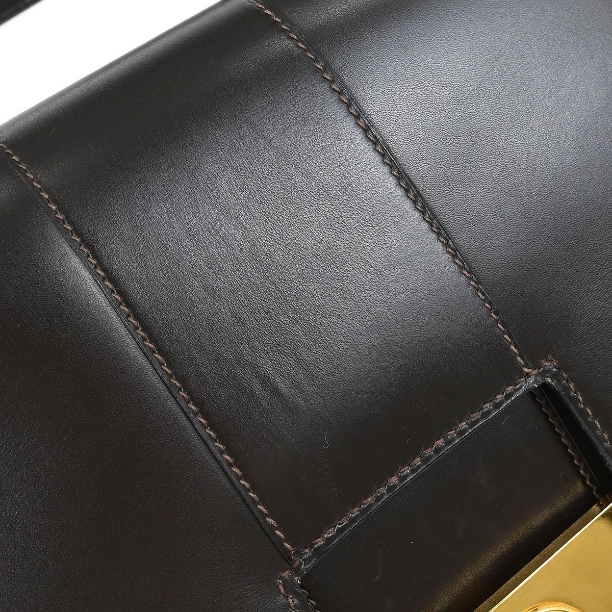 Hermès Hermes Vintage Shoulder Bag Embellished Leather Medium Bruin