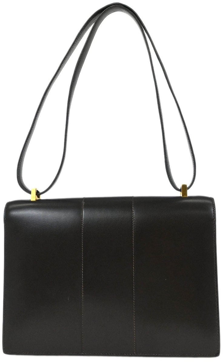 Hermès Hermes Vintage Shoulder Bag Embellished Leather Medium Bruin