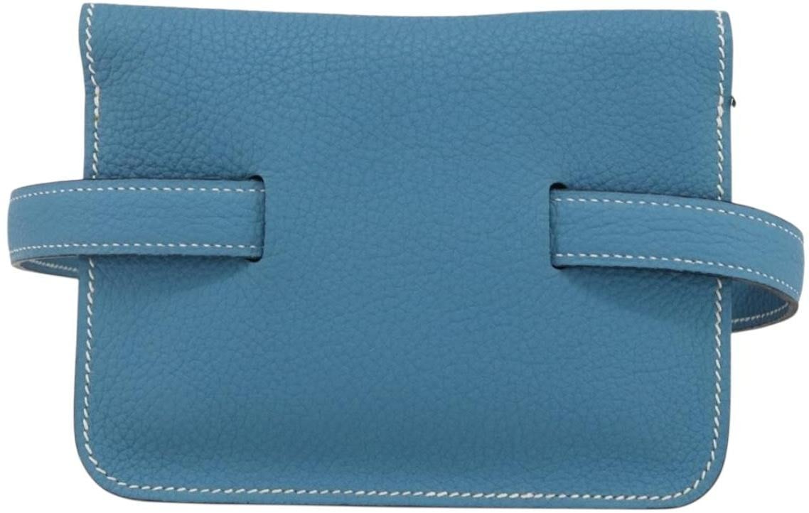 Hermès Hermes Pochette Green Waist Bag Leather Blauw