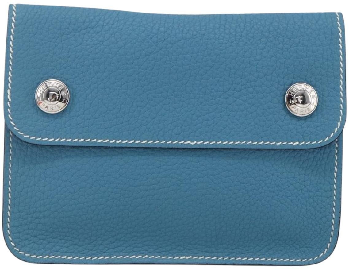 Hermès Hermes Pochette Green Waist Bag Leather Blauw