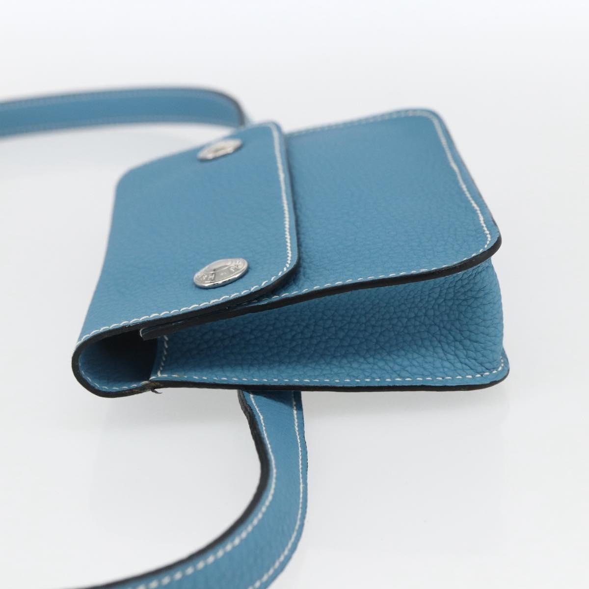 Hermès Hermes Pochette Green Waist Bag Leather Blauw