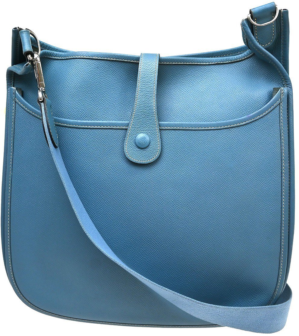 Hermès Hermes Evelyne Bag Gen II Clemence GM Blauw
