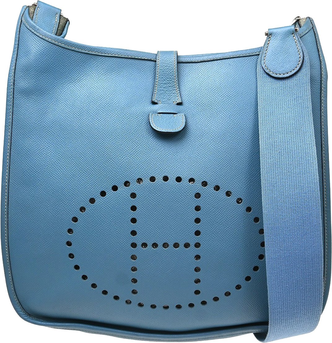 Hermès Hermes Evelyne Bag Gen II Clemence GM Blauw