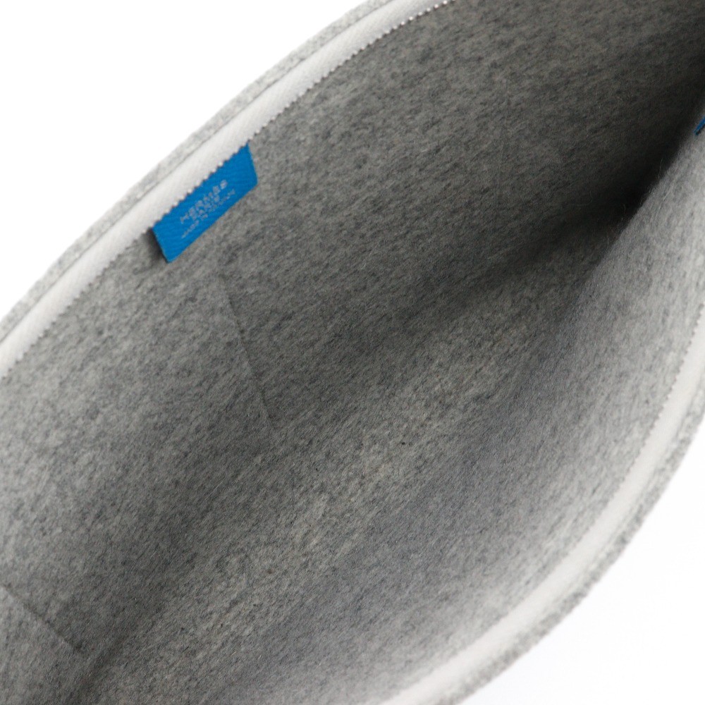 Hermès Hermes Toodoo Pouch Epsom and Wool 37 Blauw