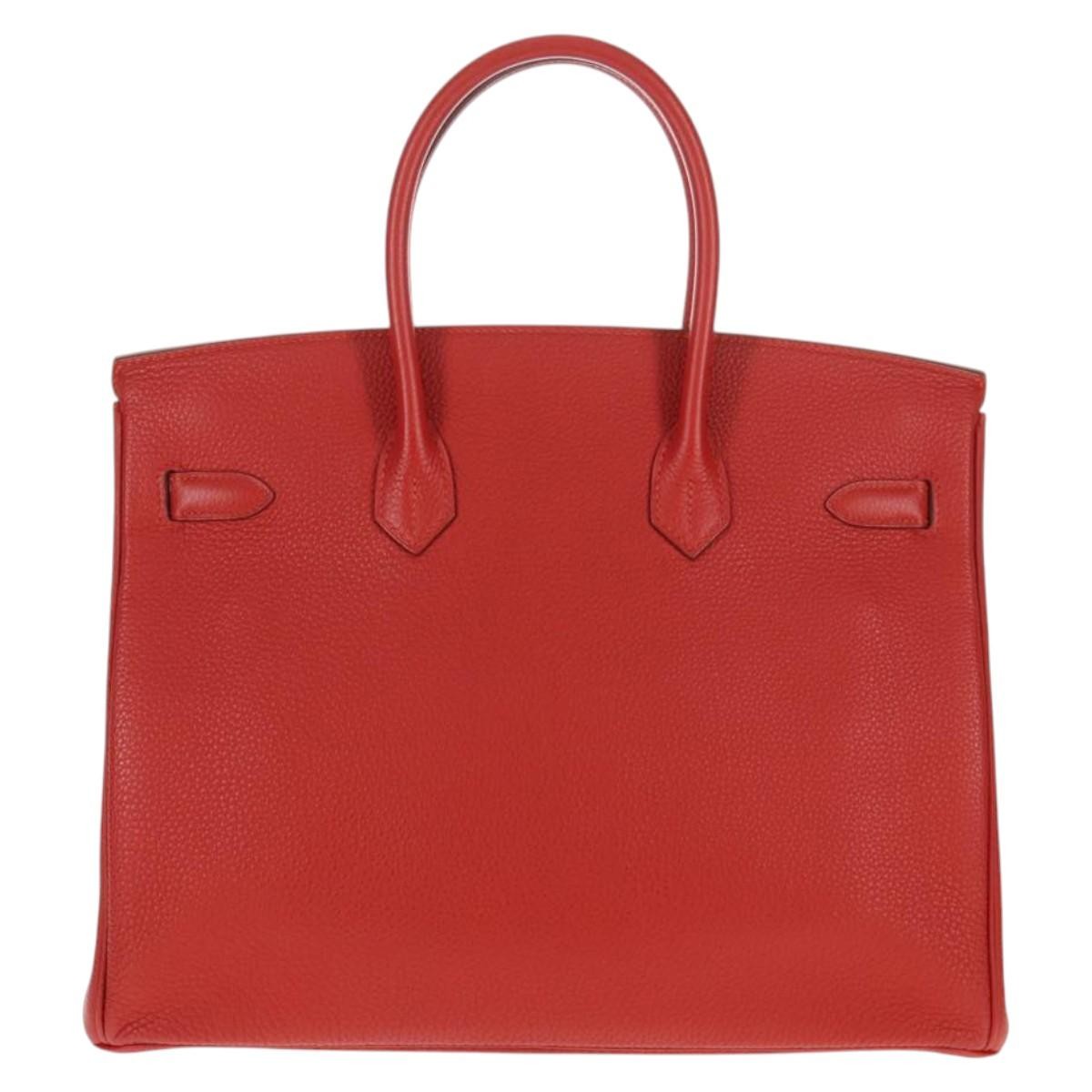 Hermès Hermes Birkin Handbag Red Togo with Gold Hardware 35 Rood