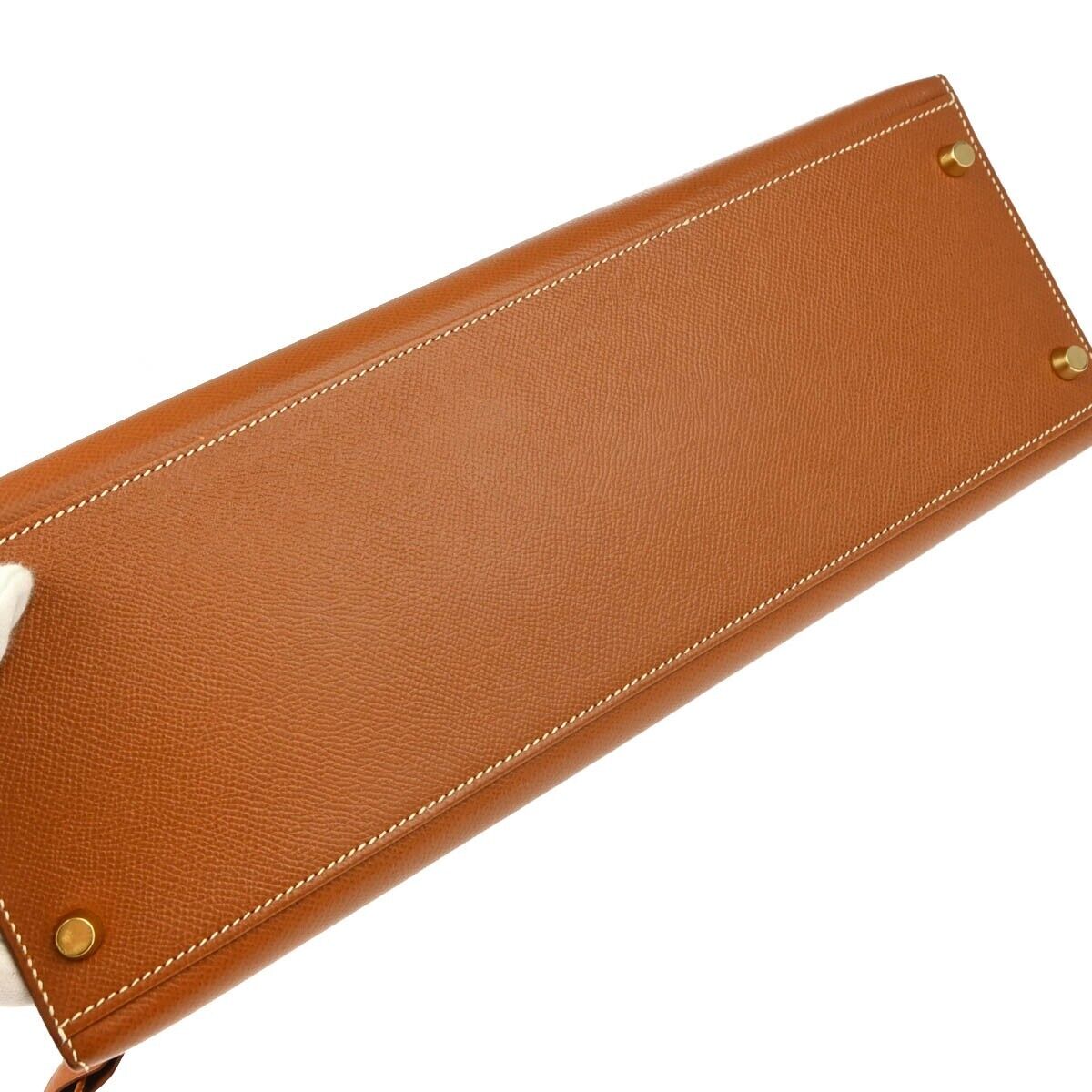 Hermès Hermes Kelly Handbag Brown Courchevel with Gold Hardware 35 Bruin