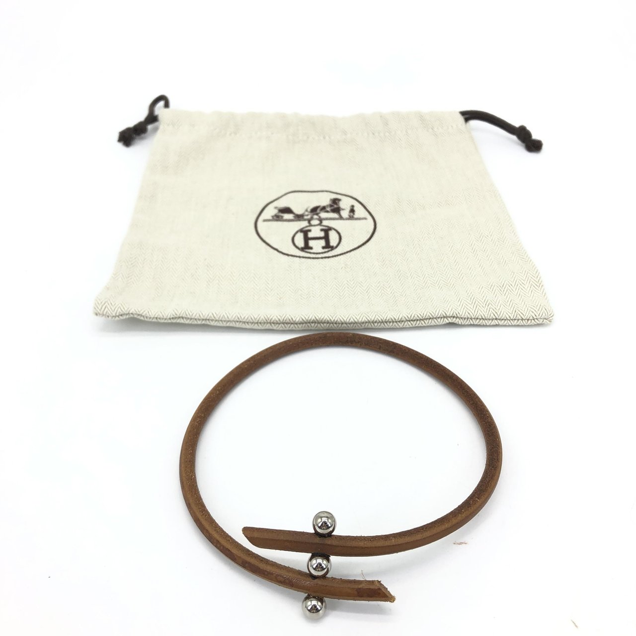 Hermès Hermes Tournis Chocker Tournis leather Bruin