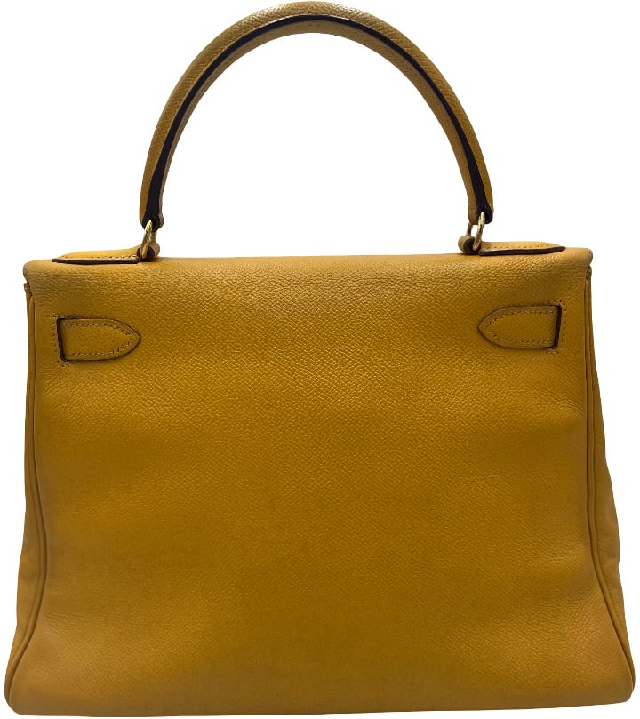 Hermès Hermes Kelly 32 Graine Couchevel Yellow leather 28 Geel
