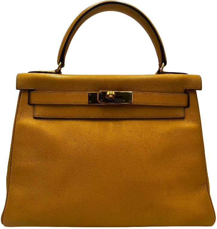 Hermès Hermes Kelly 32 Graine Couchevel Yellow leather 28 Geel