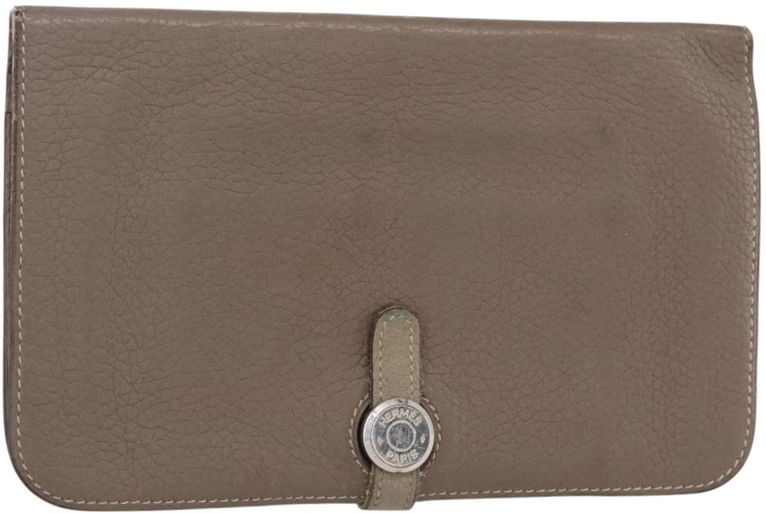 Hermès Hermes Dogon Duo Combined Wallet Leather Grijs