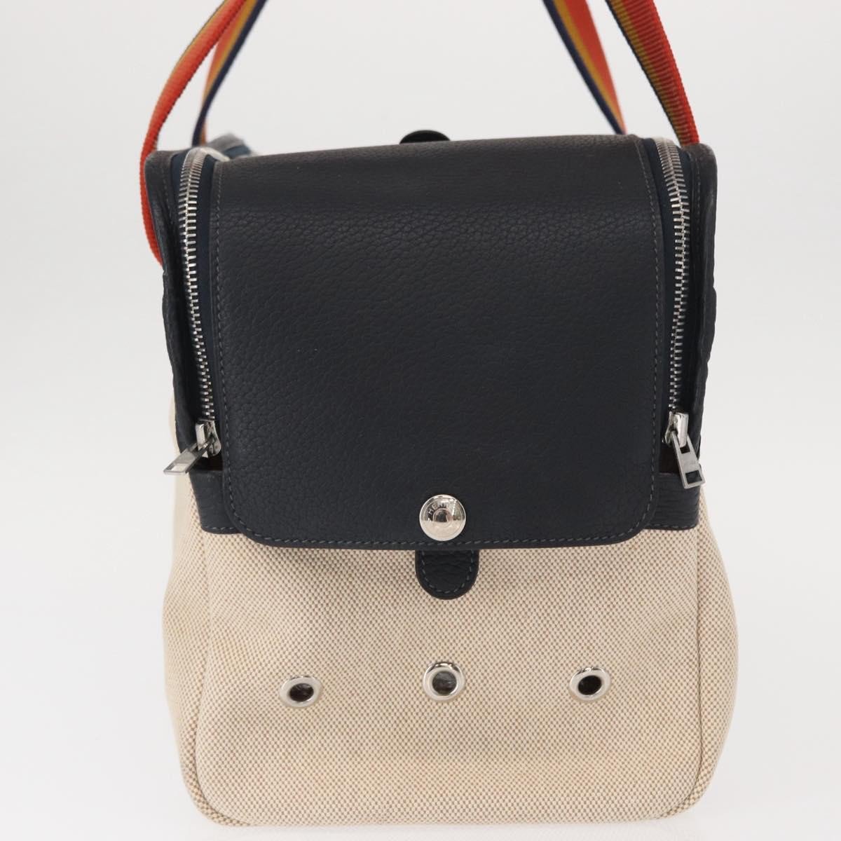 Hermès Hermes Sac de Transport pour Chiens Pet Dog Carrier Toile with Leather Beige