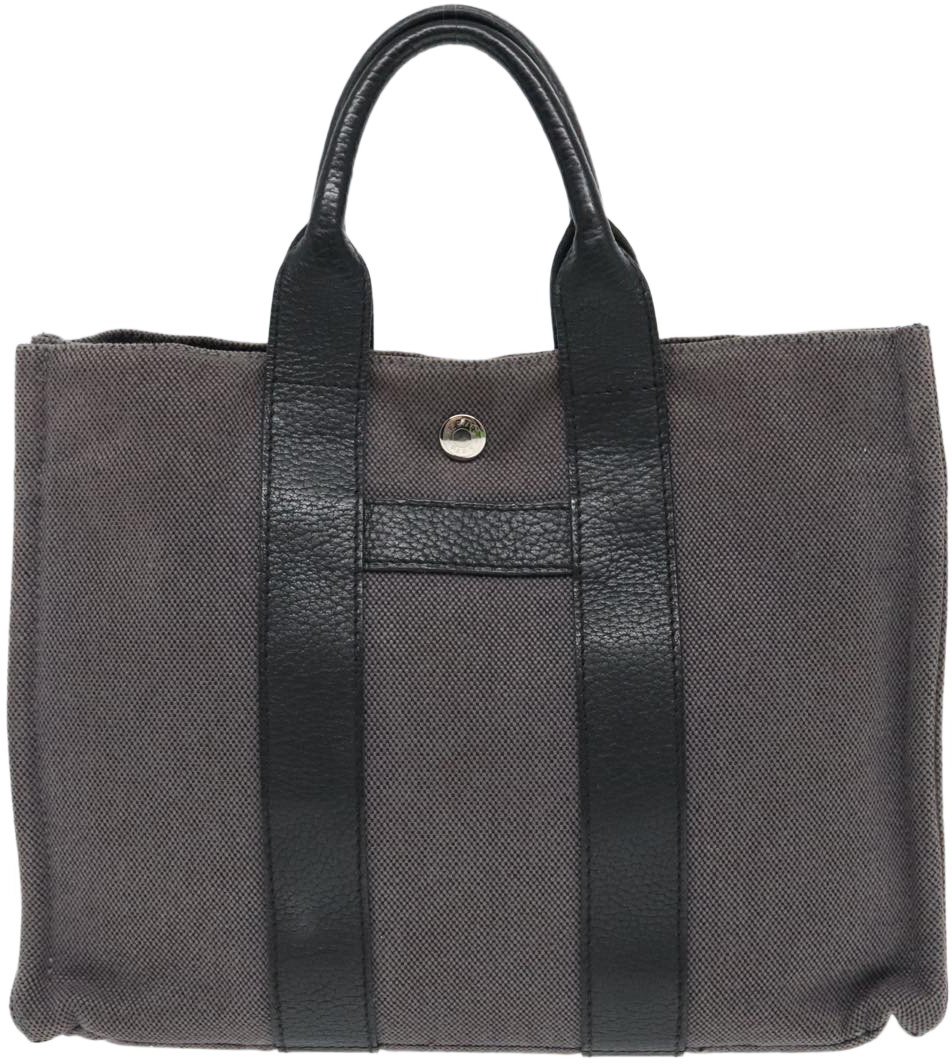Hermès Hermes Sac Harnais Tote Toile and Leather PM Grijs
