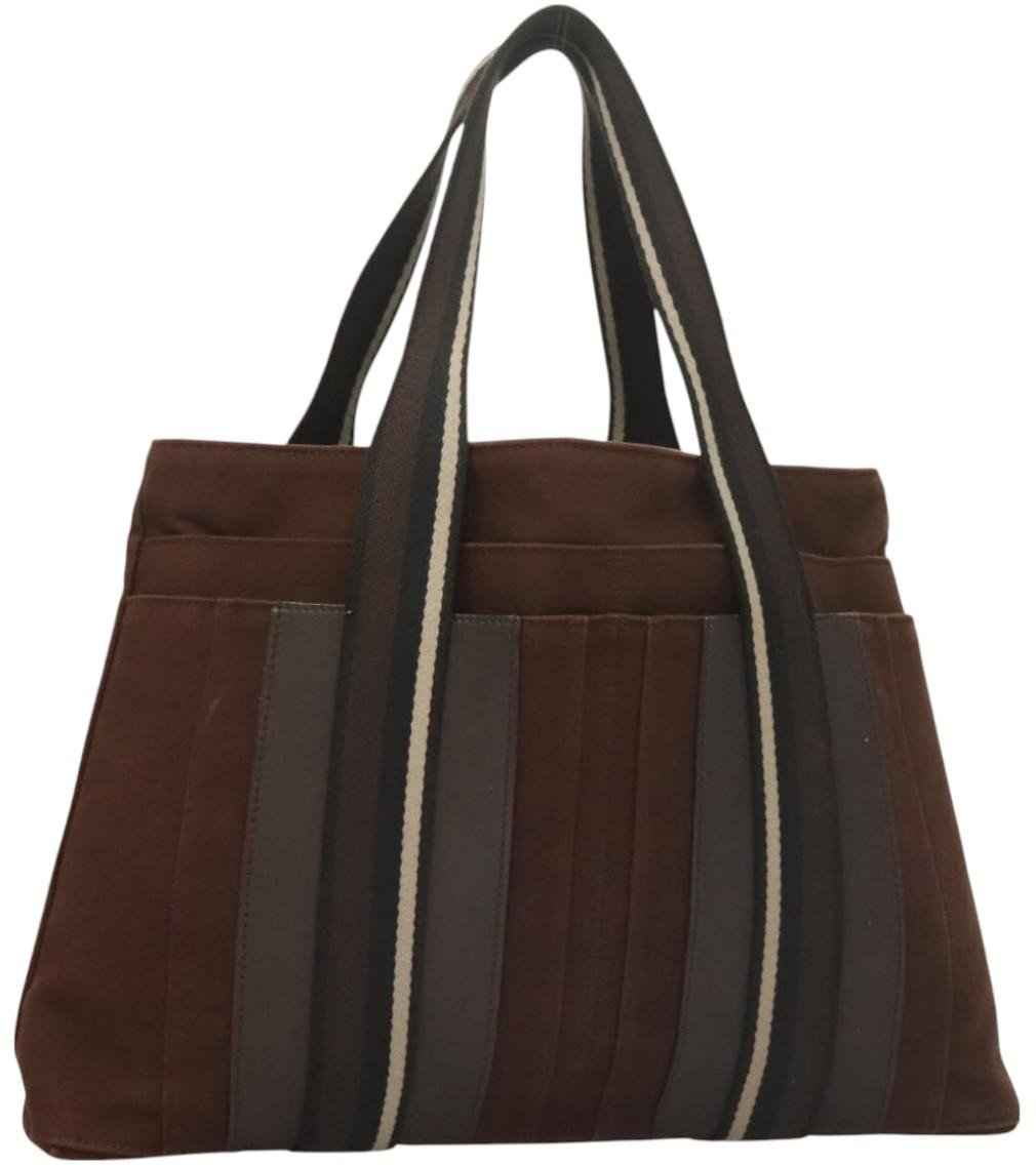 Hermès Hermes Troca Horizontal Tote Canvas MM Bruin